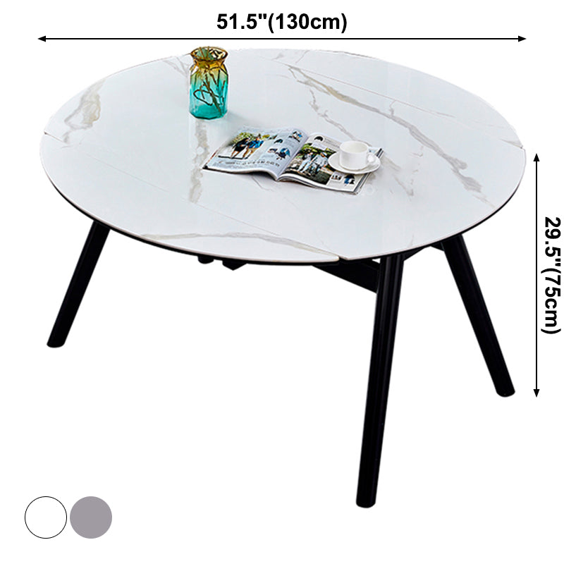 Modern Style Sintered Stone Dining Table Round Table with 4 Legs for Home Clearhalo ' dining_table' 'Dining Tables & Seating' 'Dining Tables' 'furn' 'furn_dining_table' 'Furniture' 'furniture_dining_table' 'Kitchen & Dining Furniture' 'kitchen&dining_furn' 'kitchen' 'kitchen_dining_table' 3600137