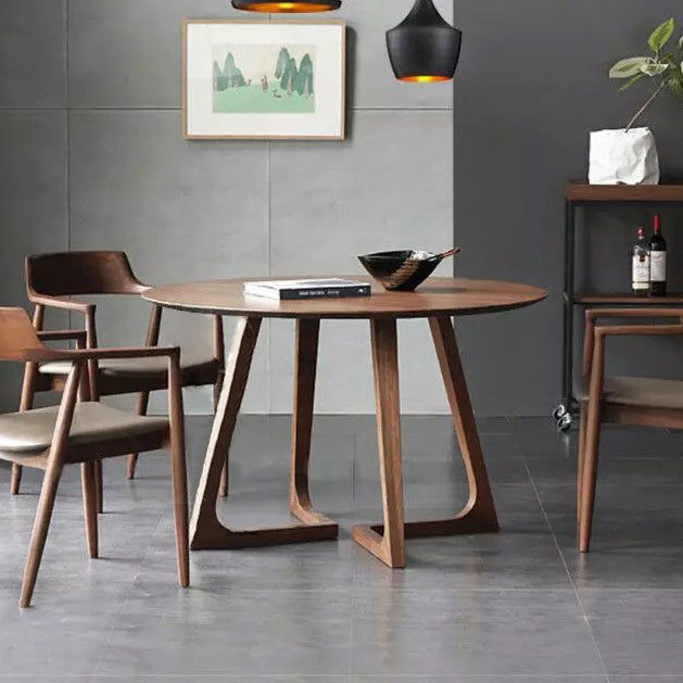 Round Pine Solid Wood Table Modern Dining Table with Double Pedestal for Restaurant Clearhalo ' dining_table' 'Dining Tables & Seating' 'Dining Tables' 'furn' 'furn_dining_table' 'Furniture' 'furniture_dining_table' 'Kitchen & Dining Furniture' 'kitchen&dining_furn' 'kitchen' 'kitchen_dining_table' 3600149