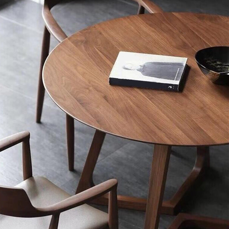 Round Pine Solid Wood Table Modern Dining Table with Double Pedestal for Restaurant Clearhalo ' dining_table' 'Dining Tables & Seating' 'Dining Tables' 'furn' 'furn_dining_table' 'Furniture' 'furniture_dining_table' 'Kitchen & Dining Furniture' 'kitchen&dining_furn' 'kitchen' 'kitchen_dining_table' 3600150