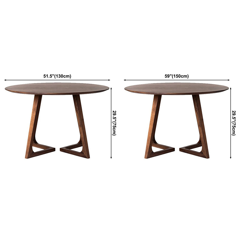 Round Pine Solid Wood Table Modern Dining Table with Double Pedestal for Restaurant Clearhalo ' dining_table' 'Dining Tables & Seating' 'Dining Tables' 'furn' 'furn_dining_table' 'Furniture' 'furniture_dining_table' 'Kitchen & Dining Furniture' 'kitchen&dining_furn' 'kitchen' 'kitchen_dining_table' 3600155