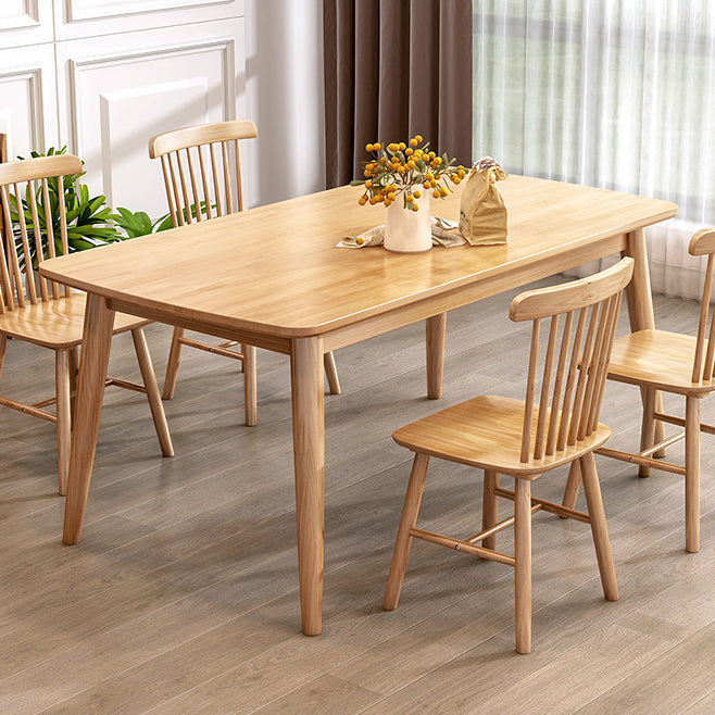 Simple Home Wood Dining Table Rectangle Shape Dining Table with 4 Legs Base Clearhalo ' dining_table' 'Dining Tables & Seating' 'Dining Tables' 'furn' 'furn_dining_table' 'Furniture' 'furniture_dining_table' 'Kitchen & Dining Furniture' 'kitchen&dining_furn' 'kitchen' 'kitchen_dining_table' 3600156