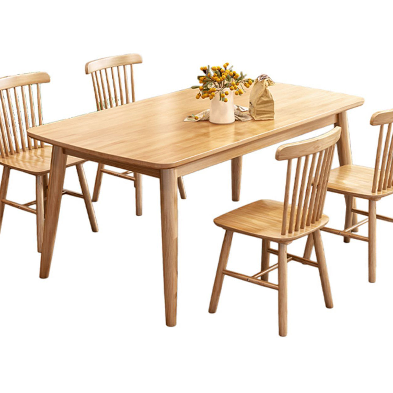 Simple Home Wood Dining Table Rectangle Shape Dining Table with 4 Legs Base Clearhalo ' dining_table' 'Dining Tables & Seating' 'Dining Tables' 'furn' 'furn_dining_table' 'Furniture' 'furniture_dining_table' 'Kitchen & Dining Furniture' 'kitchen&dining_furn' 'kitchen' 'kitchen_dining_table' 3600157