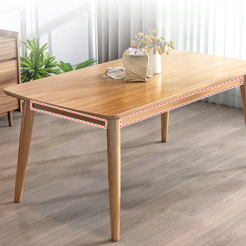 Simple Home Wood Dining Table Rectangle Shape Dining Table with 4 Legs Base Clearhalo ' dining_table' 'Dining Tables & Seating' 'Dining Tables' 'furn' 'furn_dining_table' 'Furniture' 'furniture_dining_table' 'Kitchen & Dining Furniture' 'kitchen&dining_furn' 'kitchen' 'kitchen_dining_table' 3600159
