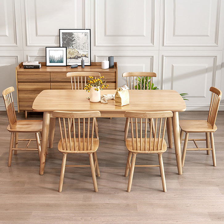 Simple Home Wood Dining Table Rectangle Shape Dining Table with 4 Legs Base Clearhalo ' dining_table' 'Dining Tables & Seating' 'Dining Tables' 'furn' 'furn_dining_table' 'Furniture' 'furniture_dining_table' 'Kitchen & Dining Furniture' 'kitchen&dining_furn' 'kitchen' 'kitchen_dining_table' 3600164