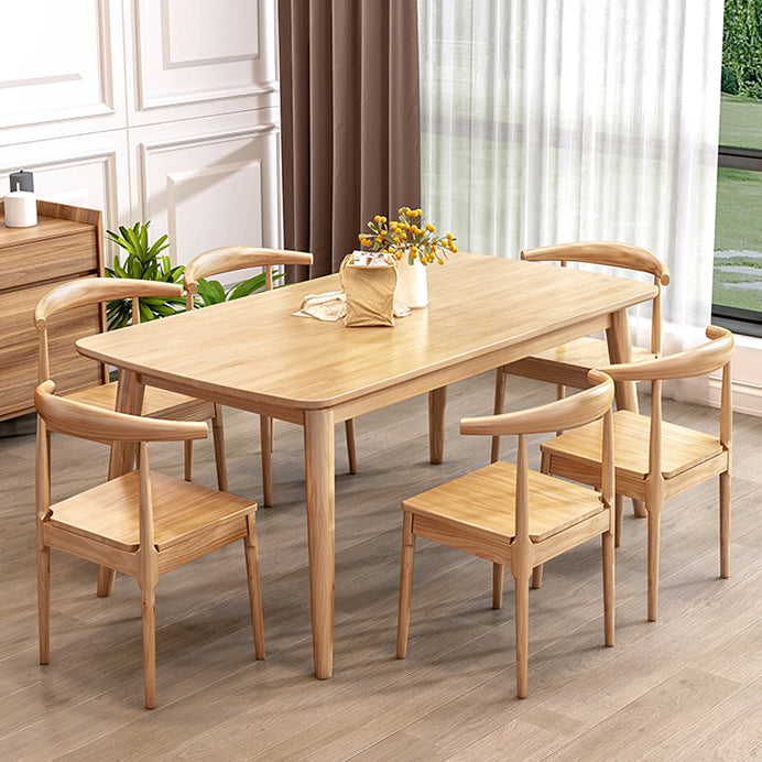 Simple Home Wood Dining Table Rectangle Shape Dining Table with 4 Legs Base Clearhalo ' dining_table' 'Dining Tables & Seating' 'Dining Tables' 'furn' 'furn_dining_table' 'Furniture' 'furniture_dining_table' 'Kitchen & Dining Furniture' 'kitchen&dining_furn' 'kitchen' 'kitchen_dining_table' 3600168