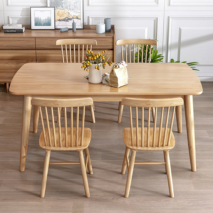 Simple Home Wood Dining Table Rectangle Shape Dining Table with 4 Legs Base Clearhalo ' dining_table' 'Dining Tables & Seating' 'Dining Tables' 'furn' 'furn_dining_table' 'Furniture' 'furniture_dining_table' 'Kitchen & Dining Furniture' 'kitchen&dining_furn' 'kitchen' 'kitchen_dining_table' 3600169