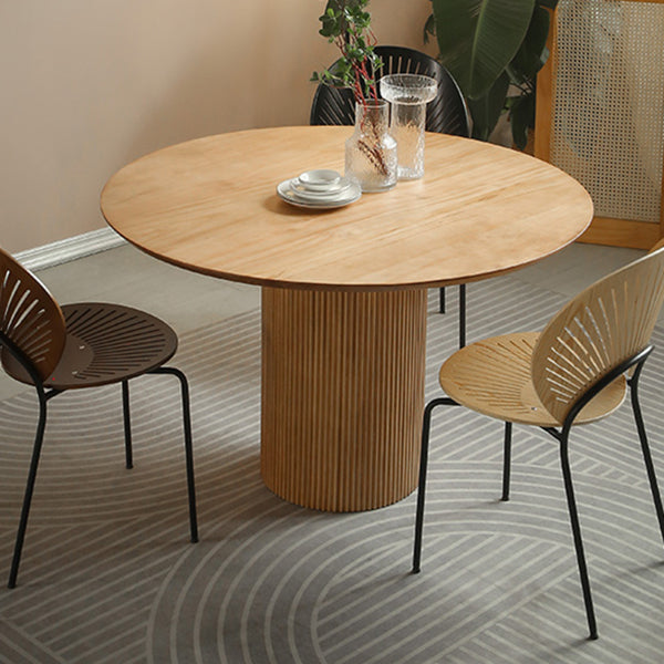 Pine Solid Wood Pedestal Dinette Table Simplicity Dining Table Round for Home Clearhalo ' dining_table' 'Dining Tables & Seating' 'Dining Tables' 'furn' 'furn_dining_table' 'Furniture' 'furniture_dining_table' 'Kitchen & Dining Furniture' 'kitchen&dining_furn' 'kitchen' 'kitchen_dining_table' 3600170