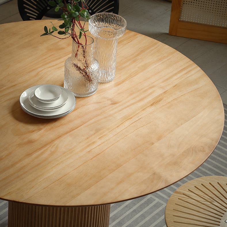 Pine Solid Wood Pedestal Dinette Table Simplicity Dining Table Round for Home Clearhalo ' dining_table' 'Dining Tables & Seating' 'Dining Tables' 'furn' 'furn_dining_table' 'Furniture' 'furniture_dining_table' 'Kitchen & Dining Furniture' 'kitchen&dining_furn' 'kitchen' 'kitchen_dining_table' 3600173