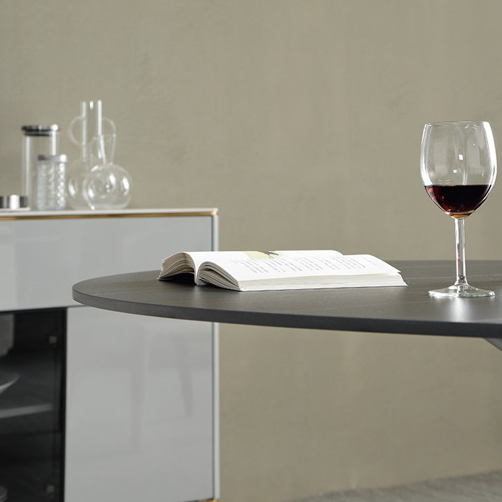 Sintered Stone Modern Round Dining Table Black Stone Top Table with Pedestal Clearhalo ' dining_table' 'Dining Tables & Seating' 'Dining Tables' 'furn' 'furn_dining_table' 'Furniture' 'furniture_dining_table' 'Kitchen & Dining Furniture' 'kitchen&dining_furn' 'kitchen' 'kitchen_dining_table' 3600189