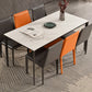 Contemporary Sintered Stone Dining Table 4 Legs Rectangular Table in White Clearhalo ' dining_table' 'Dining Tables & Seating' 'Dining Tables' 'furn' 'furn_dining_table' 'Furniture' 'furniture_dining_table' 'Kitchen & Dining Furniture' 'kitchen&dining_furn' 'kitchen' 'kitchen_dining_table' 3600197