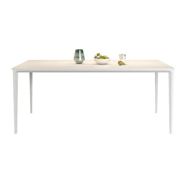Modern Style Sintered Stone Dining Table 4 Legs Rectangular Table in White 70.9"L x 31.5"W x 29.5"H Clearhalo ' dining_table' 'Dining Tables & Seating' 'Dining Tables' 'Furniture' 'furniture_dining_table' 'Kitchen & Dining Furniture' 'kitchen&dining_furn' 'kitchen' 'kitchen_dining_table' 3600212