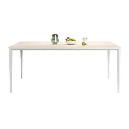 Modern Style Sintered Stone Dining Table 4 Legs Rectangular Table in White 70.9"L x 31.5"W x 29.5"H Clearhalo ' dining_table' 'Dining Tables & Seating' 'Dining Tables' 'Furniture' 'furniture_dining_table' 'Kitchen & Dining Furniture' 'kitchen&dining_furn' 'kitchen' 'kitchen_dining_table' 3600212