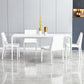 Modern Style Sintered Stone Dining Table 4 Legs Rectangular Table in White Clearhalo ' dining_table' 'Dining Tables & Seating' 'Dining Tables' 'Furniture' 'furniture_dining_table' 'Kitchen & Dining Furniture' 'kitchen&dining_furn' 'kitchen' 'kitchen_dining_table' 3600217