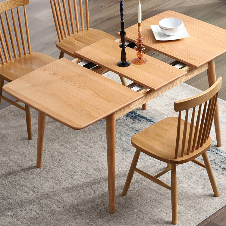 Contemporary Rectangle Dining Table Oak Solid Wood Table with 4 Legs for Dining Room Clearhalo ' dining_table' 'Dining Tables & Seating' 'Dining Tables' 'furn' 'furn_dining_table' 'Furniture' 'furniture_dining_table' 'Kitchen & Dining Furniture' 'kitchen&dining_furn' 'kitchen' 'kitchen_dining_table' 3600220