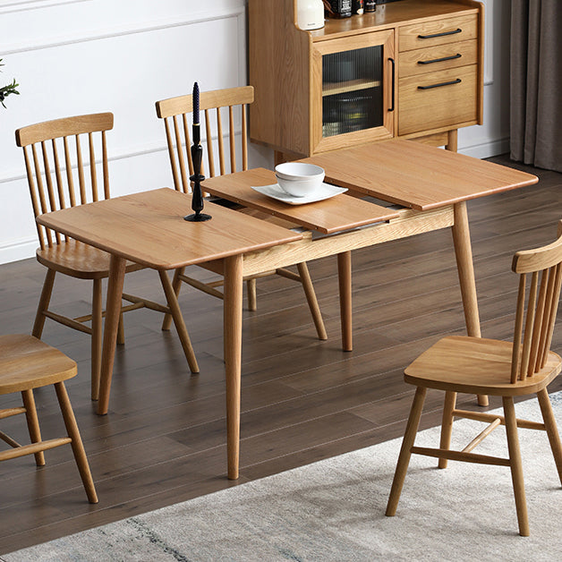Contemporary Rectangle Dining Table Oak Solid Wood Table with 4 Legs for Dining Room Clearhalo ' dining_table' 'Dining Tables & Seating' 'Dining Tables' 'furn' 'furn_dining_table' 'Furniture' 'furniture_dining_table' 'Kitchen & Dining Furniture' 'kitchen&dining_furn' 'kitchen' 'kitchen_dining_table' 3600221