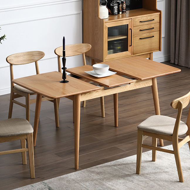Contemporary Rectangle Dining Table Oak Solid Wood Table with 4 Legs for Dining Room Clearhalo ' dining_table' 'Dining Tables & Seating' 'Dining Tables' 'furn' 'furn_dining_table' 'Furniture' 'furniture_dining_table' 'Kitchen & Dining Furniture' 'kitchen&dining_furn' 'kitchen' 'kitchen_dining_table' 3600222