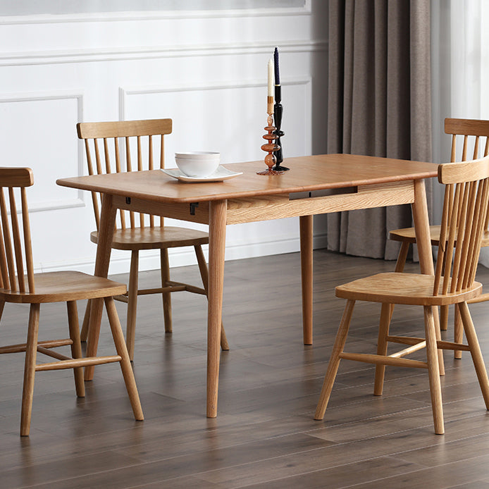 Contemporary Rectangle Dining Table Oak Solid Wood Table with 4 Legs for Dining Room Clearhalo ' dining_table' 'Dining Tables & Seating' 'Dining Tables' 'furn' 'furn_dining_table' 'Furniture' 'furniture_dining_table' 'Kitchen & Dining Furniture' 'kitchen&dining_furn' 'kitchen' 'kitchen_dining_table' 3600223