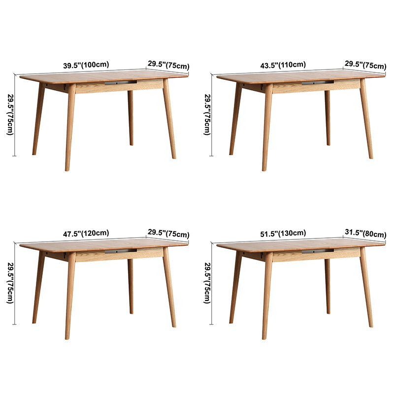 Contemporary Rectangle Dining Table Oak Solid Wood Table with 4 Legs for Dining Room Clearhalo ' dining_table' 'Dining Tables & Seating' 'Dining Tables' 'furn' 'furn_dining_table' 'Furniture' 'furniture_dining_table' 'Kitchen & Dining Furniture' 'kitchen&dining_furn' 'kitchen' 'kitchen_dining_table' 3600229
