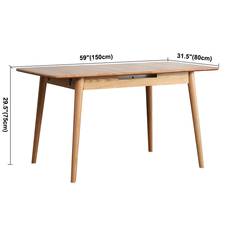 Contemporary Rectangle Dining Table Oak Solid Wood Table with 4 Legs for Dining Room Clearhalo ' dining_table' 'Dining Tables & Seating' 'Dining Tables' 'furn' 'furn_dining_table' 'Furniture' 'furniture_dining_table' 'Kitchen & Dining Furniture' 'kitchen&dining_furn' 'kitchen' 'kitchen_dining_table' 3600230