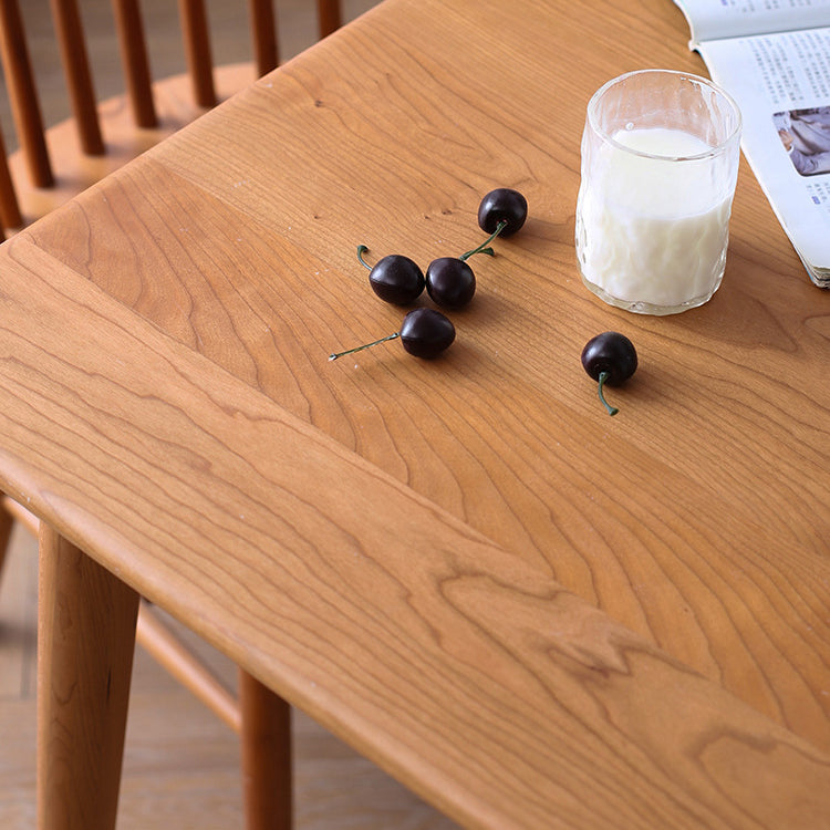 Contemporary Dining Table Cherry Solid Wood Table with 4 Legs for Kitchen Dinner Dining Room Clearhalo ' dining_table' 'Dining Tables & Seating' 'Dining Tables' 'furn' 'furn_dining_table' 'Furniture' 'furniture_dining_table' 'Kitchen & Dining Furniture' 'kitchen&dining_furn' 'kitchen' 'kitchen_dining_table' 3600237