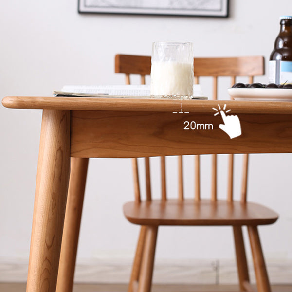 Contemporary Dining Table Cherry Solid Wood Table with 4 Legs for Kitchen Dinner Dining Room Clearhalo ' dining_table' 'Dining Tables & Seating' 'Dining Tables' 'furn' 'furn_dining_table' 'Furniture' 'furniture_dining_table' 'Kitchen & Dining Furniture' 'kitchen&dining_furn' 'kitchen' 'kitchen_dining_table' 3600239