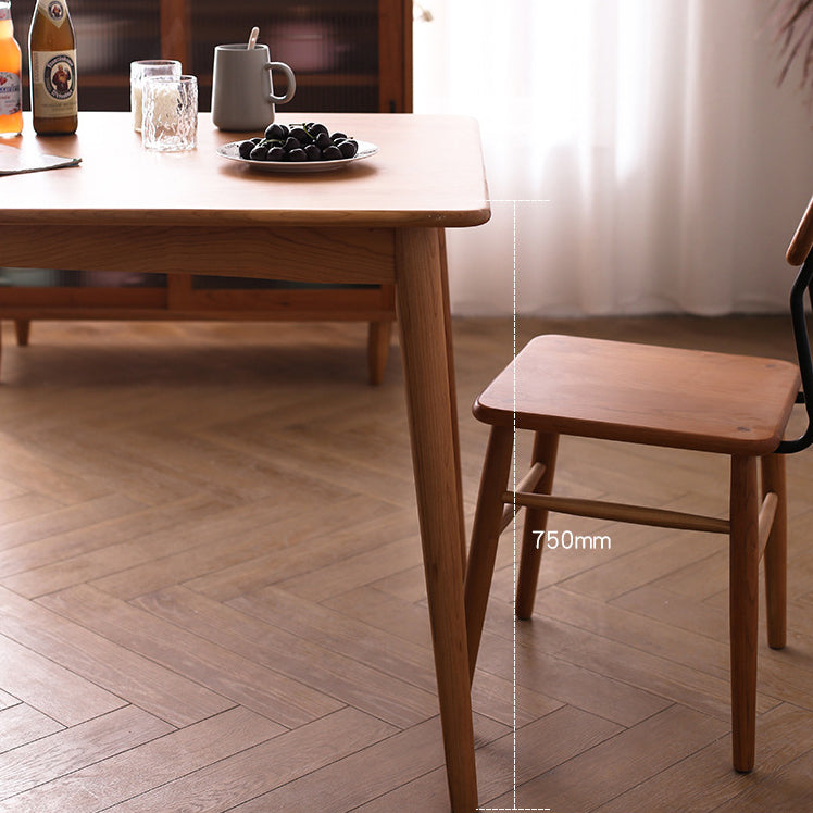 Contemporary Dining Table Cherry Solid Wood Table with 4 Legs for Kitchen Dinner Dining Room Clearhalo ' dining_table' 'Dining Tables & Seating' 'Dining Tables' 'furn' 'furn_dining_table' 'Furniture' 'furniture_dining_table' 'Kitchen & Dining Furniture' 'kitchen&dining_furn' 'kitchen' 'kitchen_dining_table' 3600240