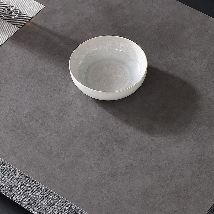 Contemporary Rectangle Dining Table Sintered Stone Dining Table with 4 Black Legs Clearhalo ' dining_table' 'Dining Tables & Seating' 'Dining Tables' 'furn' 'furn_dining_table' 'Furniture' 'furniture_dining_table' 'Kitchen & Dining Furniture' 'kitchen&dining_furn' 'kitchen' 'kitchen_dining_table' 3600249