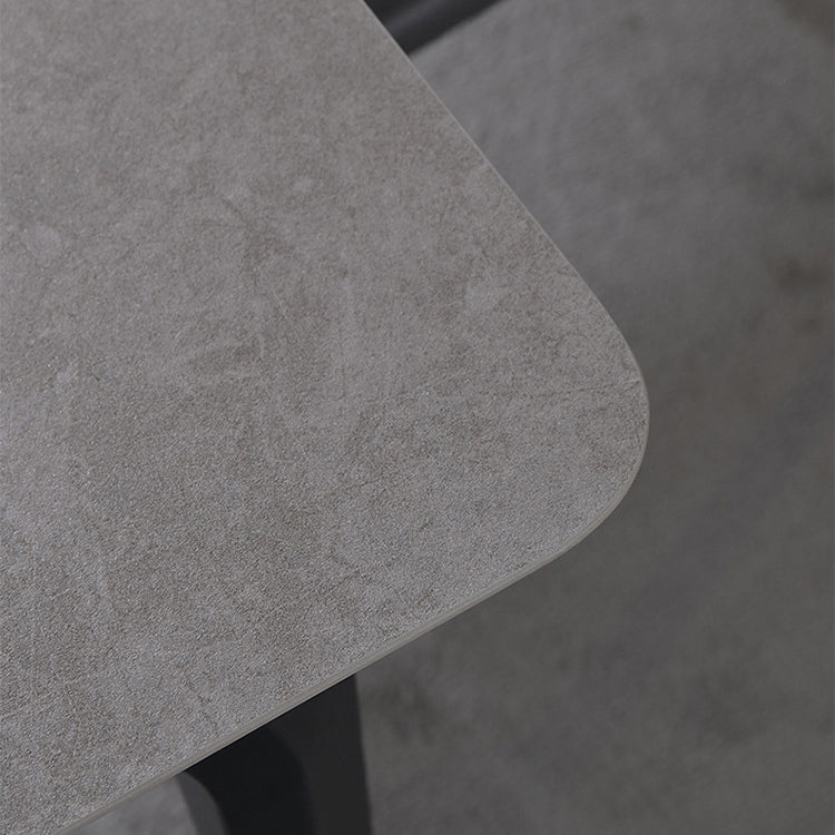 Contemporary Rectangle Dining Table Sintered Stone Dining Table with 4 Black Legs Clearhalo ' dining_table' 'Dining Tables & Seating' 'Dining Tables' 'furn' 'furn_dining_table' 'Furniture' 'furniture_dining_table' 'Kitchen & Dining Furniture' 'kitchen&dining_furn' 'kitchen' 'kitchen_dining_table' 3600250