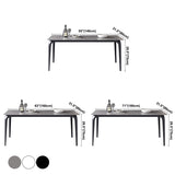 Contemporary Rectangle Dining Table Sintered Stone Dining Table with 4 Black Legs Clearhalo ' dining_table' 'Dining Tables & Seating' 'Dining Tables' 'furn' 'furn_dining_table' 'Furniture' 'furniture_dining_table' 'Kitchen & Dining Furniture' 'kitchen&dining_furn' 'kitchen' 'kitchen_dining_table' 3600252