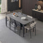 Contemporary Rectangle Dining Table Sintered Stone Dining Table with 4 Black Legs Clearhalo ' dining_table' 'Dining Tables & Seating' 'Dining Tables' 'furn' 'furn_dining_table' 'Furniture' 'furniture_dining_table' 'Kitchen & Dining Furniture' 'kitchen&dining_furn' 'kitchen' 'kitchen_dining_table' 3600253