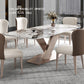 Metal Modern Rectangular Dining Table Sintered Stone Dining Table with Pedestal Base Clearhalo ' dining_table' 'Dining Tables & Seating' 'Dining Tables' 'furn' 'furn_dining_table' 'Furniture' 'furniture_dining_table' 'Kitchen & Dining Furniture' 'kitchen&dining_furn' 'kitchen' 'kitchen_dining_table' 3600274