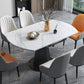 Modern Style Sintered Stone Dining Table Round Drop-Leaf Table with Pedestal Clearhalo ' dining_table' 'Dining Tables & Seating' 'Dining Tables' 'furn' 'furn_dining_table' 'Furniture' 'furniture_dining_table' 'Kitchen & Dining Furniture' 'kitchen&dining_furn' 'kitchen' 'kitchen_dining_table' 3600275
