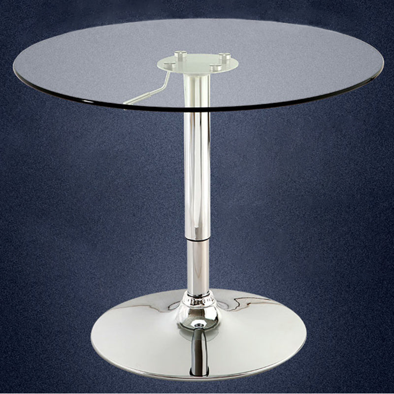 Contemporary Round Dining Table Tempered Glass Table with Stainless Steel Tulip Base Clearhalo ' dining_table' 'Dining Tables & Seating' 'Dining Tables' 'furn' 'furn_dining_table' 'Furniture' 'furniture_dining_table' 'Kitchen & Dining Furniture' 'kitchen&dining_furn' 'kitchen' 'kitchen_dining_table' 3600288