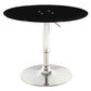 Contemporary Round Dining Table Tempered Glass Table with Stainless Steel Tulip Base Black 31.5"L x 31.5"W x 29.5"H Without Chairs Clearhalo ' dining_table' 'Dining Tables & Seating' 'Dining Tables' 'furn' 'furn_dining_table' 'Furniture' 'furniture_dining_table' 'Kitchen & Dining Furniture' 'kitchen&dining_furn' 'kitchen' 'kitchen_dining_table' 3600289