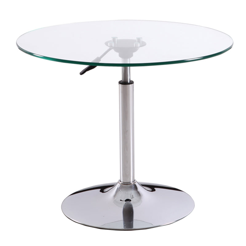 Contemporary Round Dining Table Tempered Glass Table with Stainless Steel Tulip Base Clear Without Chairs Clearhalo ' dining_table' 'Dining Tables & Seating' 'Dining Tables' 'furn' 'furn_dining_table' 'Furniture' 'furniture_dining_table' 'Kitchen & Dining Furniture' 'kitchen&dining_furn' 'kitchen' 'kitchen_dining_table' 3600292