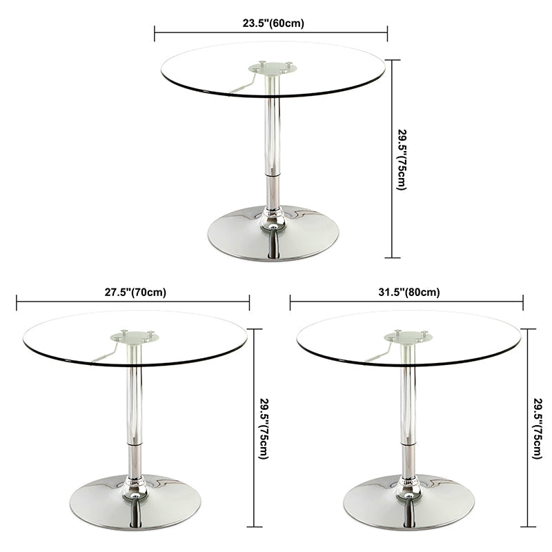 Contemporary Round Dining Table Tempered Glass Table with Stainless Steel Tulip Base Clearhalo ' dining_table' 'Dining Tables & Seating' 'Dining Tables' 'furn' 'furn_dining_table' 'Furniture' 'furniture_dining_table' 'Kitchen & Dining Furniture' 'kitchen&dining_furn' 'kitchen' 'kitchen_dining_table' 3600297