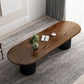 Oval Dark Wood Color Dining Table Pine Solid Wood Table Modern with Double Pedestal Clearhalo ' dining_table' 'Dining Tables & Seating' 'Dining Tables' 'furn' 'furn_dining_table' 'Furniture' 'furniture_dining_table' 'Kitchen & Dining Furniture' 'kitchen&dining_furn' 'kitchen' 'kitchen_dining_table' 3600300