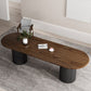 Oval Dark Wood Color Dining Table Pine Solid Wood Table Modern with Double Pedestal Clearhalo ' dining_table' 'Dining Tables & Seating' 'Dining Tables' 'furn' 'furn_dining_table' 'Furniture' 'furniture_dining_table' 'Kitchen & Dining Furniture' 'kitchen&dining_furn' 'kitchen' 'kitchen_dining_table' 3600302