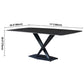 Metal Contemporary Rectangular Dining Table Sintered Stone Dining Table with Pedestal Base Clearhalo ' dining_table' 'Dining Tables & Seating' 'Dining Tables' 'furn' 'furn_dining_table' 'Furniture' 'furniture_dining_table' 'Kitchen & Dining Furniture' 'kitchen&dining_furn' 'kitchen' 'kitchen_dining_table' 3600319