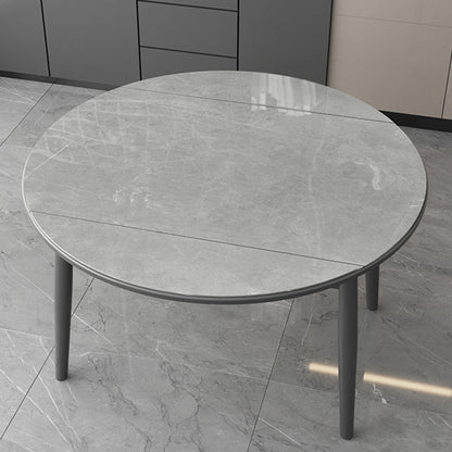 Modern Sintered Stone Dining Table Round Table with 4 Legs for Home Use Gray Without Chairs Clearhalo ' dining_table' 'Dining Tables & Seating' 'Dining Tables' 'furn' 'furn_dining_table' 'Furniture' 'furniture_dining_table' 'Kitchen & Dining Furniture' 'kitchen&dining_furn' 'kitchen' 'kitchen_dining_table' 3600331