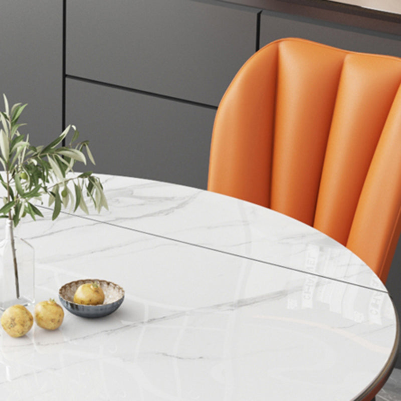 Modern Sintered Stone Dining Table Round Table with 4 Legs for Home Use Clearhalo ' dining_table' 'Dining Tables & Seating' 'Dining Tables' 'furn' 'furn_dining_table' 'Furniture' 'furniture_dining_table' 'Kitchen & Dining Furniture' 'kitchen&dining_furn' 'kitchen' 'kitchen_dining_table' 3600335