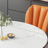 Modern Sintered Stone Dining Table Round Table with 4 Legs for Home Use Clearhalo ' dining_table' 'Dining Tables & Seating' 'Dining Tables' 'furn' 'furn_dining_table' 'Furniture' 'furniture_dining_table' 'Kitchen & Dining Furniture' 'kitchen&dining_furn' 'kitchen' 'kitchen_dining_table' 3600335