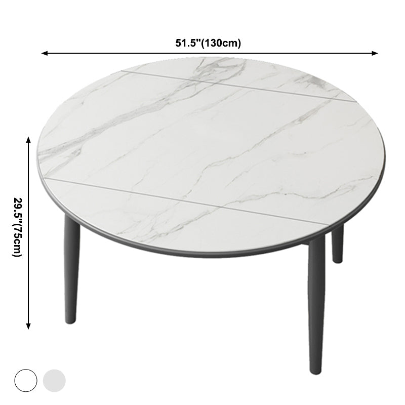 Modern Sintered Stone Dining Table Round Table with 4 Legs for Home Use Clearhalo ' dining_table' 'Dining Tables & Seating' 'Dining Tables' 'furn' 'furn_dining_table' 'Furniture' 'furniture_dining_table' 'Kitchen & Dining Furniture' 'kitchen&dining_furn' 'kitchen' 'kitchen_dining_table' 3600337
