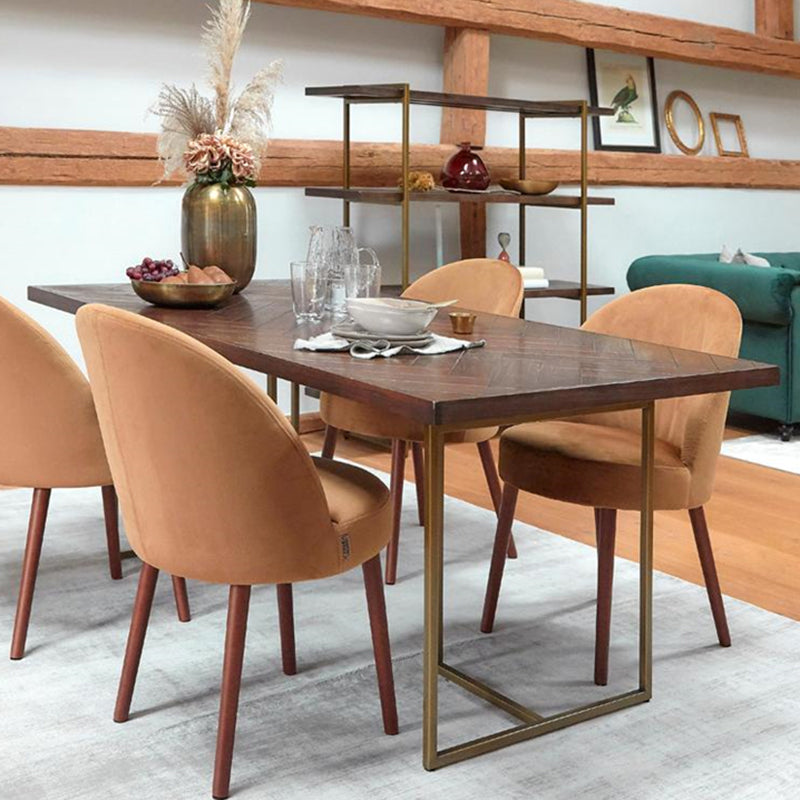 Contemporary Solid Wood Standard Dining Table Rectangle Kitchen Dining Table with Double Pedestal Clearhalo ' dining_table' 'Dining Tables & Seating' 'Dining Tables' 'furn' 'furn_dining_table' 'Furniture' 'furniture_dining_table' 'Kitchen & Dining Furniture' 'kitchen&dining_furn' 'kitchen' 'kitchen_dining_table' 3600342