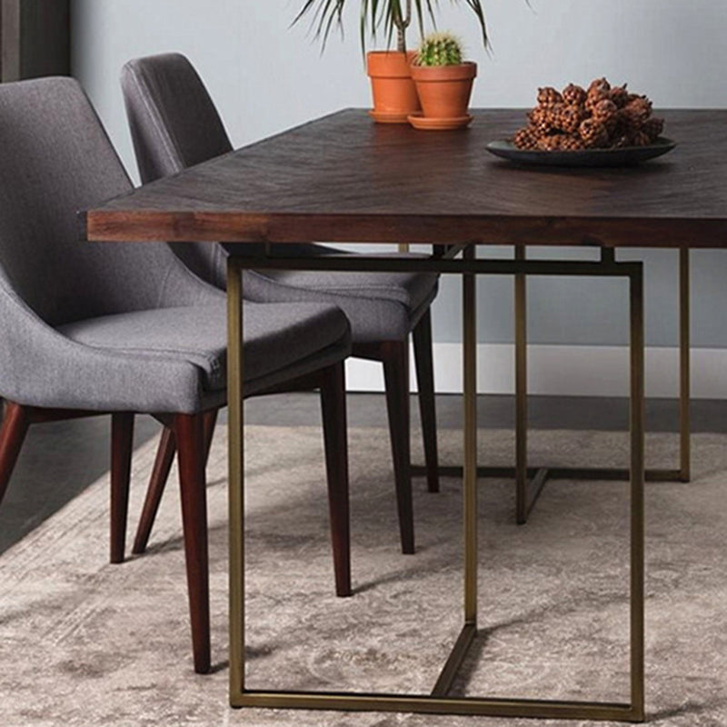 Contemporary Solid Wood Standard Dining Table Rectangle Kitchen Dining Table with Double Pedestal Clearhalo ' dining_table' 'Dining Tables & Seating' 'Dining Tables' 'furn' 'furn_dining_table' 'Furniture' 'furniture_dining_table' 'Kitchen & Dining Furniture' 'kitchen&dining_furn' 'kitchen' 'kitchen_dining_table' 3600346