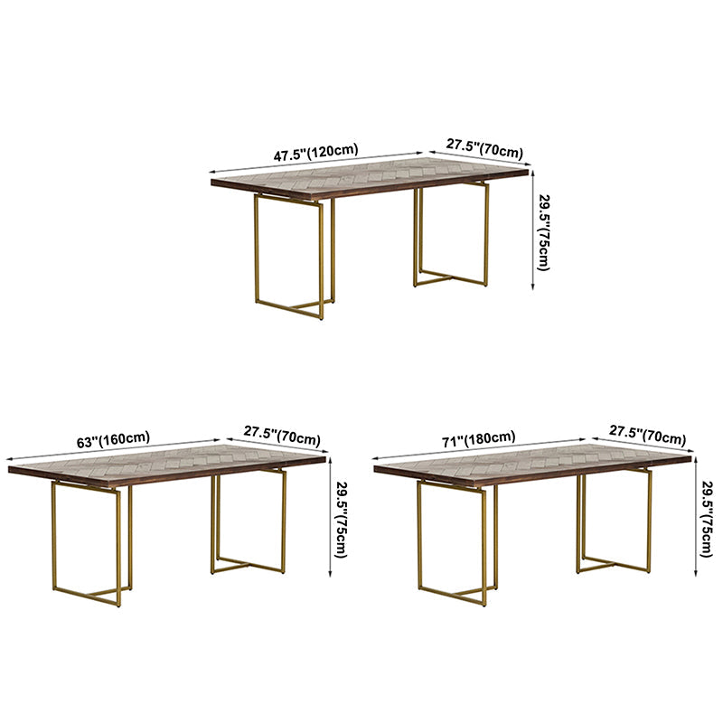 Contemporary Solid Wood Standard Dining Table Rectangle Kitchen Dining Table with Double Pedestal Clearhalo ' dining_table' 'Dining Tables & Seating' 'Dining Tables' 'furn' 'furn_dining_table' 'Furniture' 'furniture_dining_table' 'Kitchen & Dining Furniture' 'kitchen&dining_furn' 'kitchen' 'kitchen_dining_table' 3600349