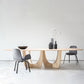 Rectangle Wood Color Dining Table Solid Wood Table Contemporary with Double Pedestal Clearhalo ' dining_table' 'Dining Tables & Seating' 'Dining Tables' 'furn' 'furn_dining_table' 'Furniture' 'furniture_dining_table' 'Kitchen & Dining Furniture' 'kitchen&dining_furn' 'kitchen' 'kitchen_dining_table' 3600354