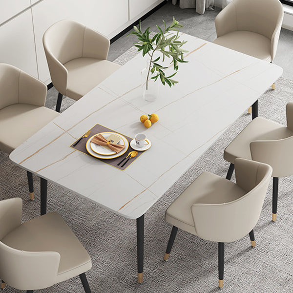 Metal Contemporary Rectangular Dining Table Sintered Stone Dining Table with 4 Legs Clearhalo ' dining_table' 'Dining Tables & Seating' 'Dining Tables' 'furn' 'furn_dining_table' 'Furniture' 'furniture_dining_table' 'Kitchen & Dining Furniture' 'kitchen&dining_furn' 'kitchen' 'kitchen_dining_table' 3600358