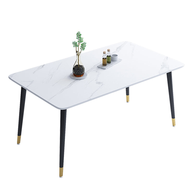 Metal Contemporary Rectangular Dining Table Sintered Stone Dining Table with 4 Legs Without Chairs Clearhalo ' dining_table' 'Dining Tables & Seating' 'Dining Tables' 'furn' 'furn_dining_table' 'Furniture' 'furniture_dining_table' 'Kitchen & Dining Furniture' 'kitchen&dining_furn' 'kitchen' 'kitchen_dining_table' 3600359