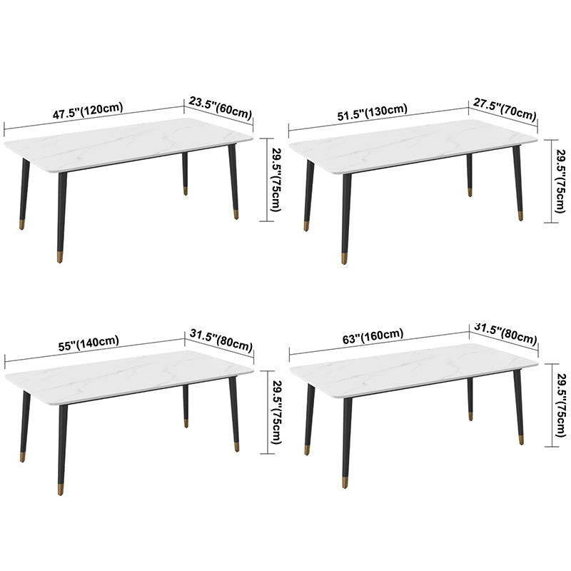 Metal Contemporary Rectangular Dining Table Sintered Stone Dining Table with 4 Legs Clearhalo ' dining_table' 'Dining Tables & Seating' 'Dining Tables' 'furn' 'furn_dining_table' 'Furniture' 'furniture_dining_table' 'Kitchen & Dining Furniture' 'kitchen&dining_furn' 'kitchen' 'kitchen_dining_table' 3600368